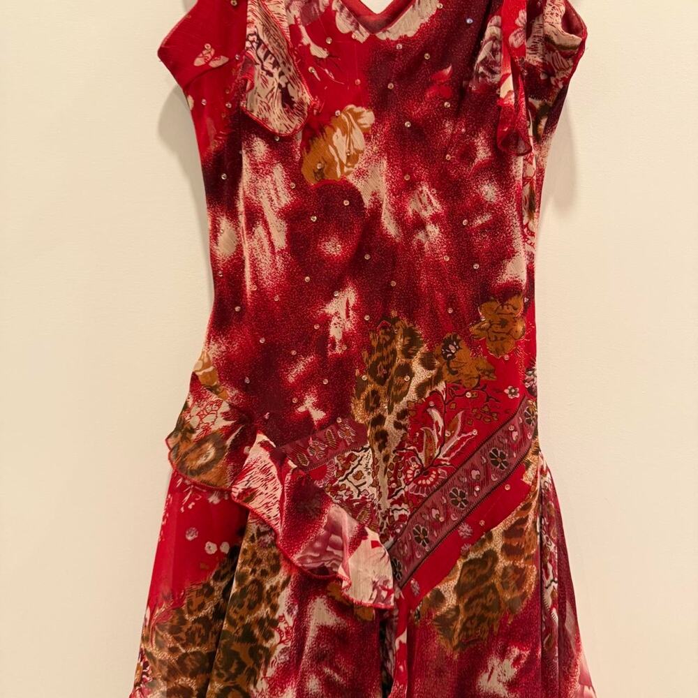 Vintage Red Leopard Print Dress - Picture 4 of 8